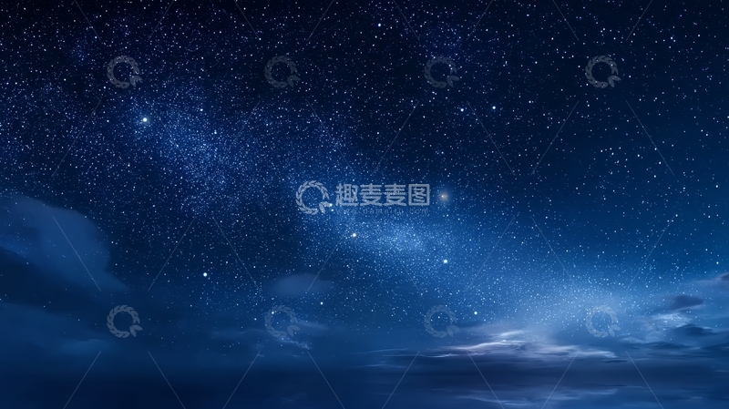 高清大图下载【趣麦麦图】-夜空繁星与云层的壮丽景象