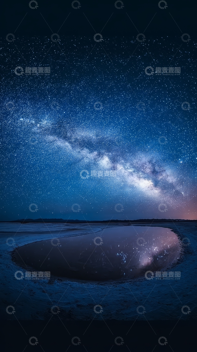 高清大图下载【趣麦麦图】星空下的神秘湖泊