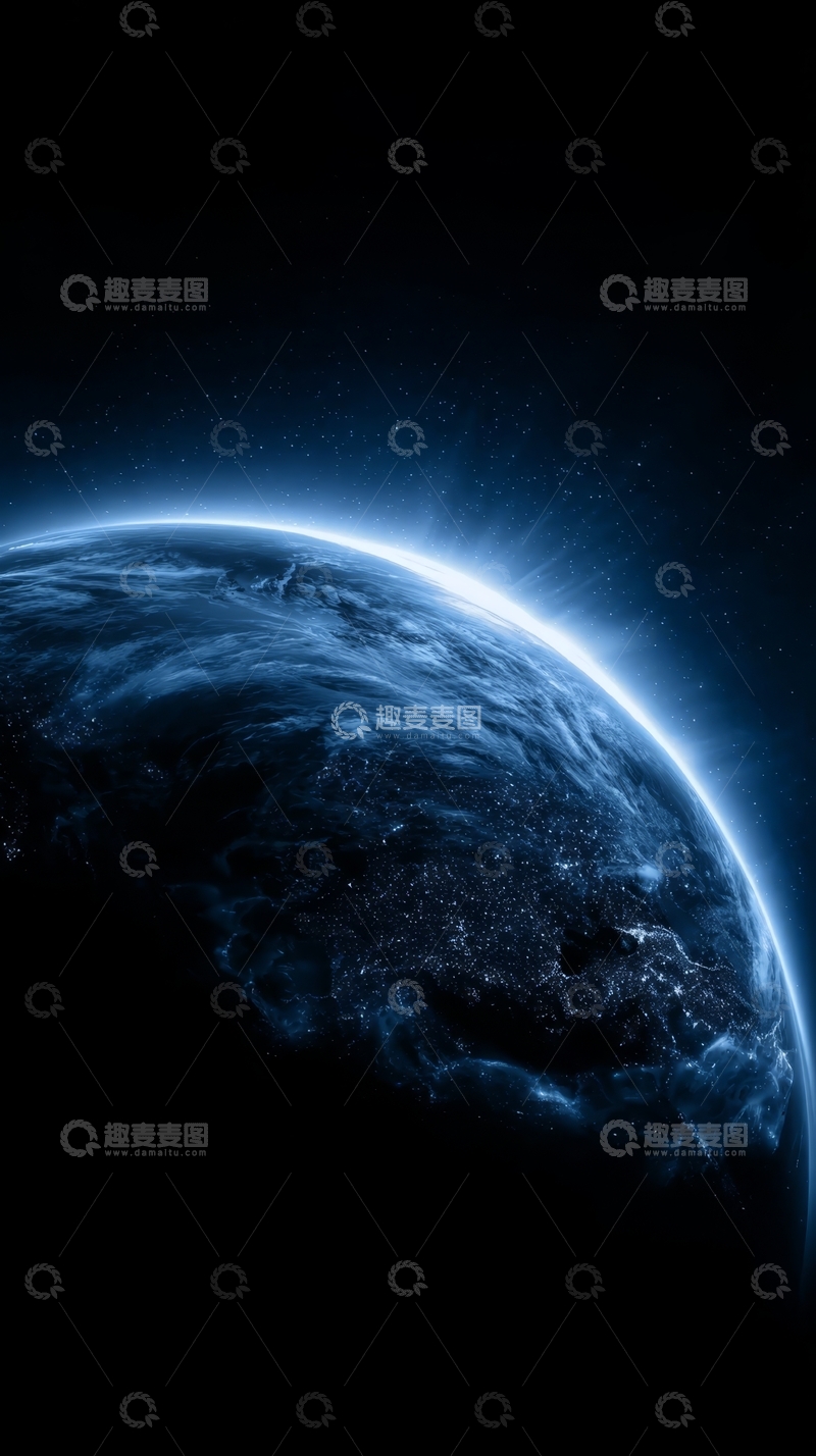 高清大图下载【趣麦麦图】地球边缘的夜景与晨光