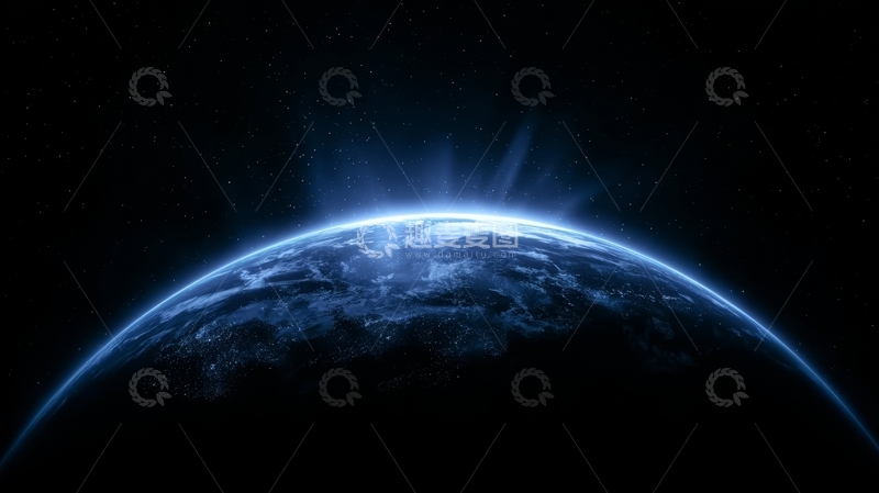 高清大图下载【趣麦麦图】地球在太空中的蓝色光辉