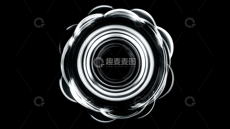 高清大图下载【趣麦麦图】-黑白螺旋光圈抽象图案