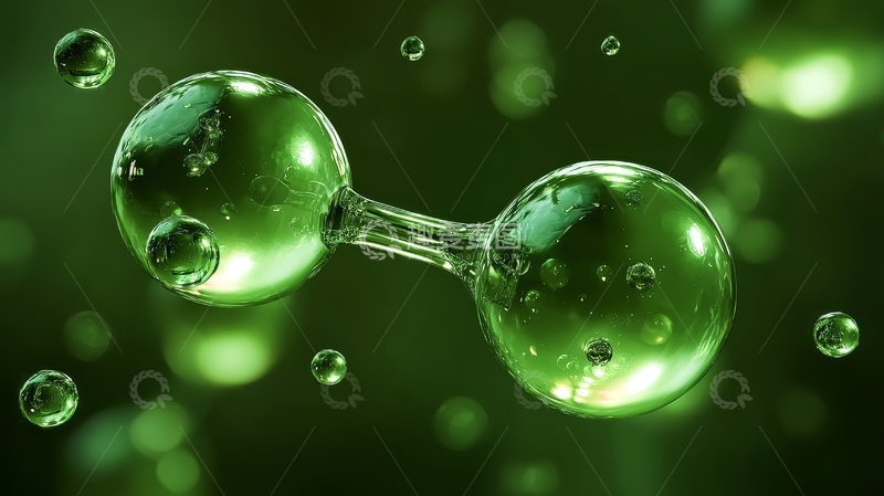 高清大图下载【趣麦麦图】绿色分子结构的微观图像