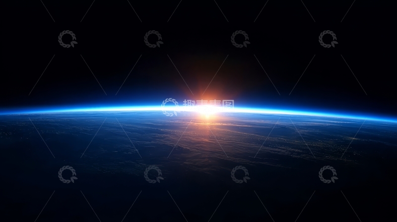 高清大图下载【趣麦麦图】地球日出，太空视角