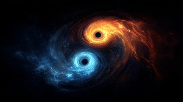 双黑洞碰撞的宇宙奇观