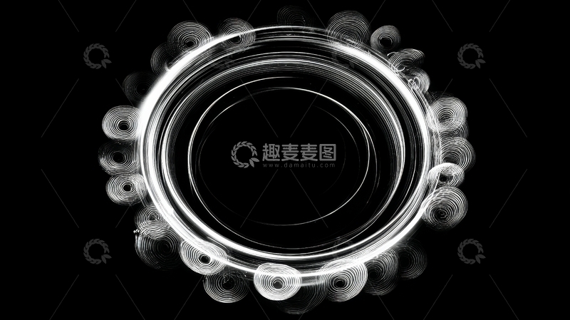 高清大图下载【趣麦麦图】黑白抽象螺旋图案