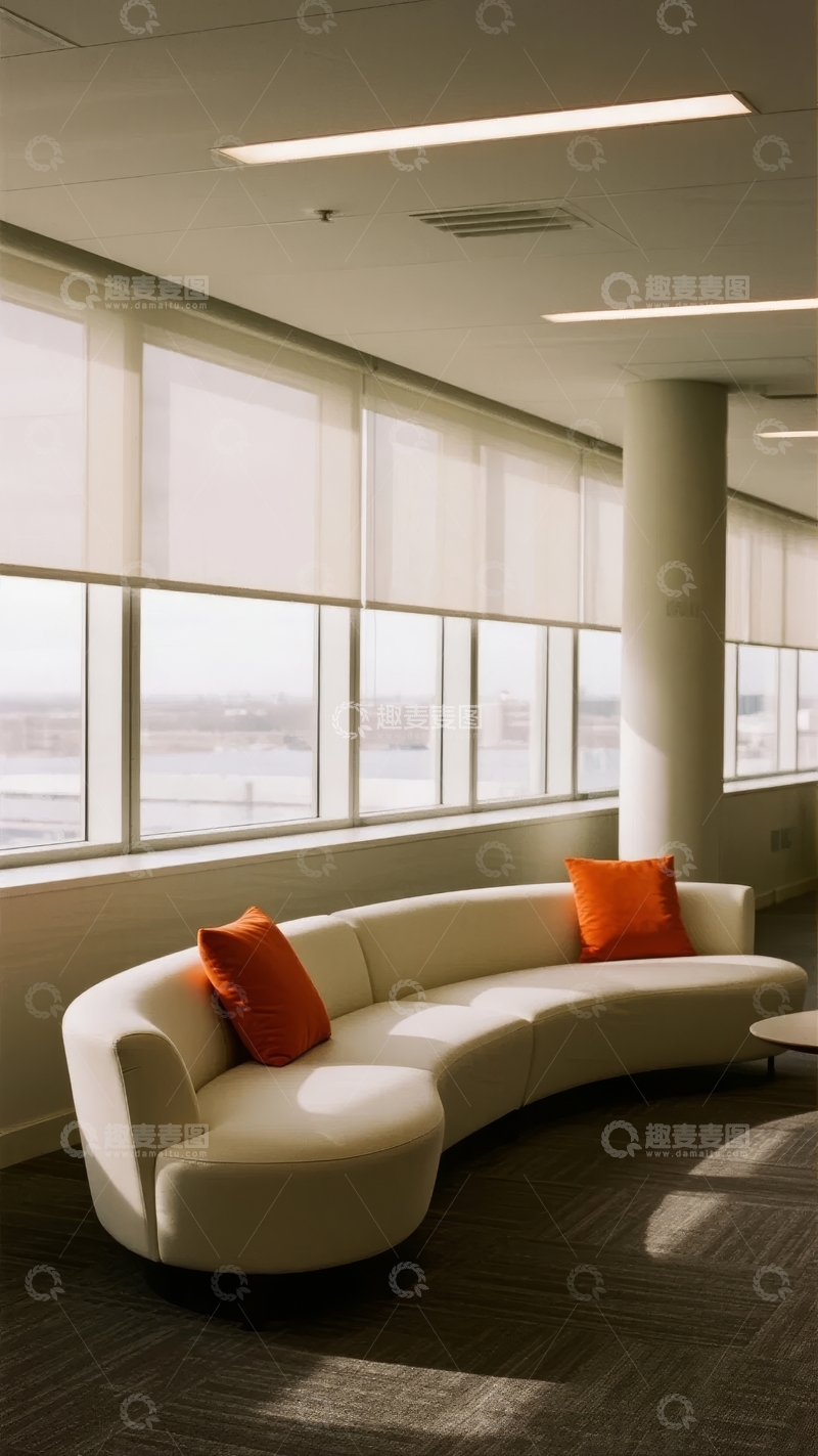 高清大图下载【趣麦麦图】现代办公室内的弧形沙发