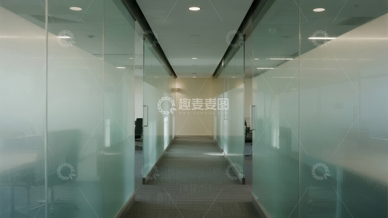 高清大图下载【趣麦麦图】现代化办公室玻璃走廊
