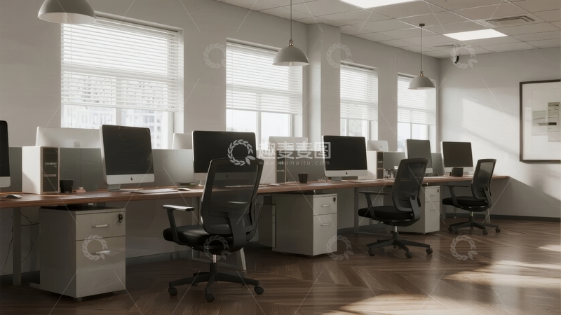 高清大图下载【趣麦麦图】明亮的开放式办公空间