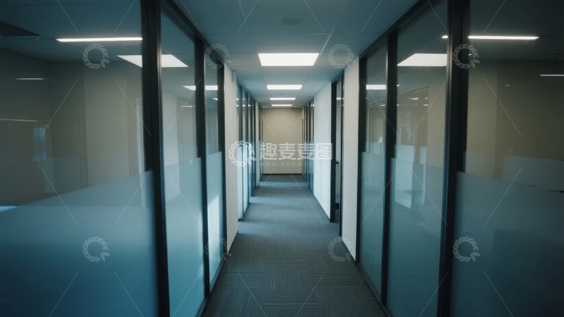高清大图下载【趣麦麦图】现代化办公室走廊内部景象