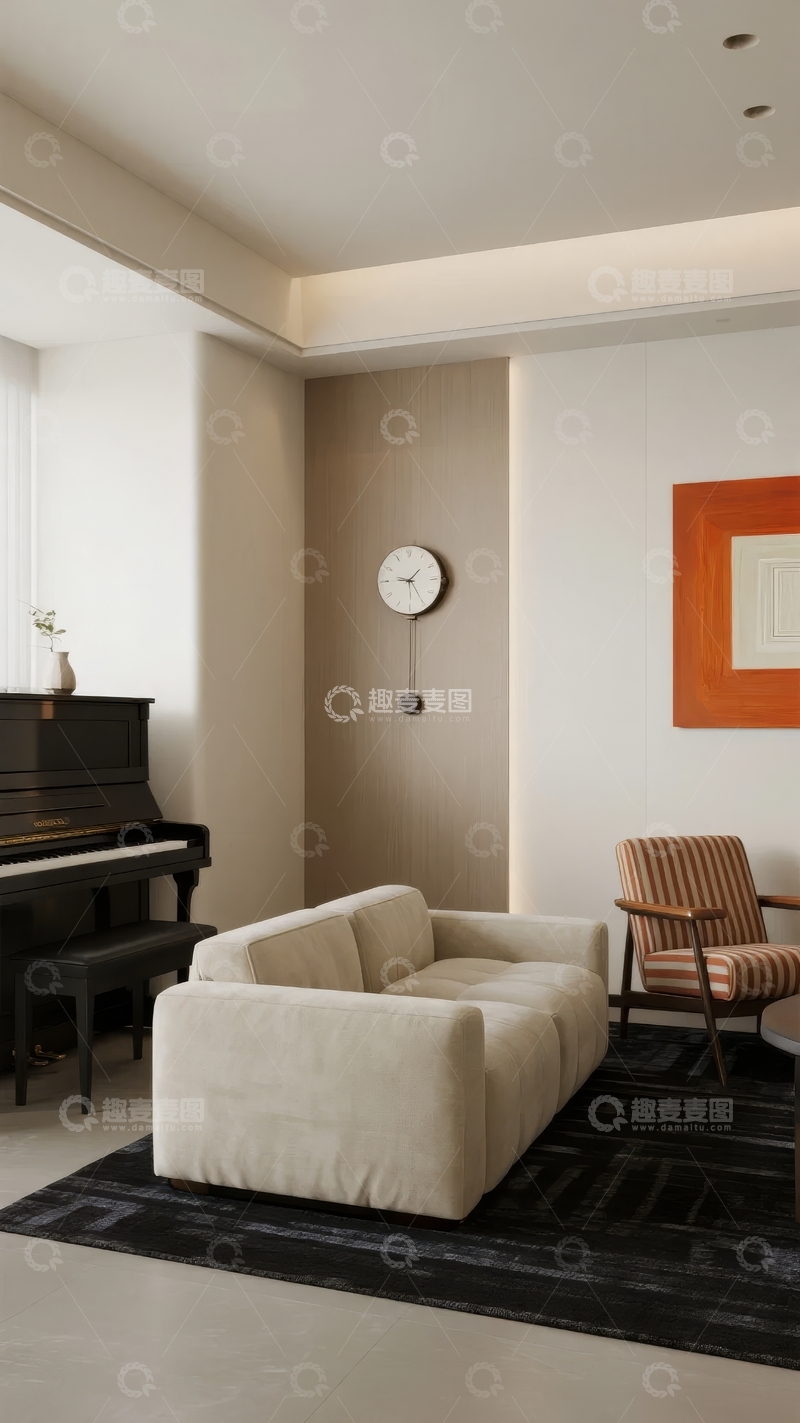 高清大图下载【趣麦麦图】-现代简约风格客厅布置