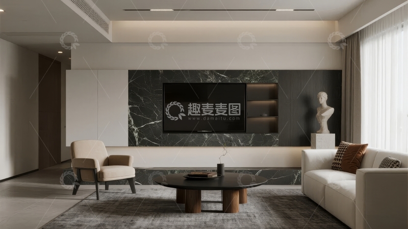 高清大图下载【趣麦麦图】现代简约风格客厅空间