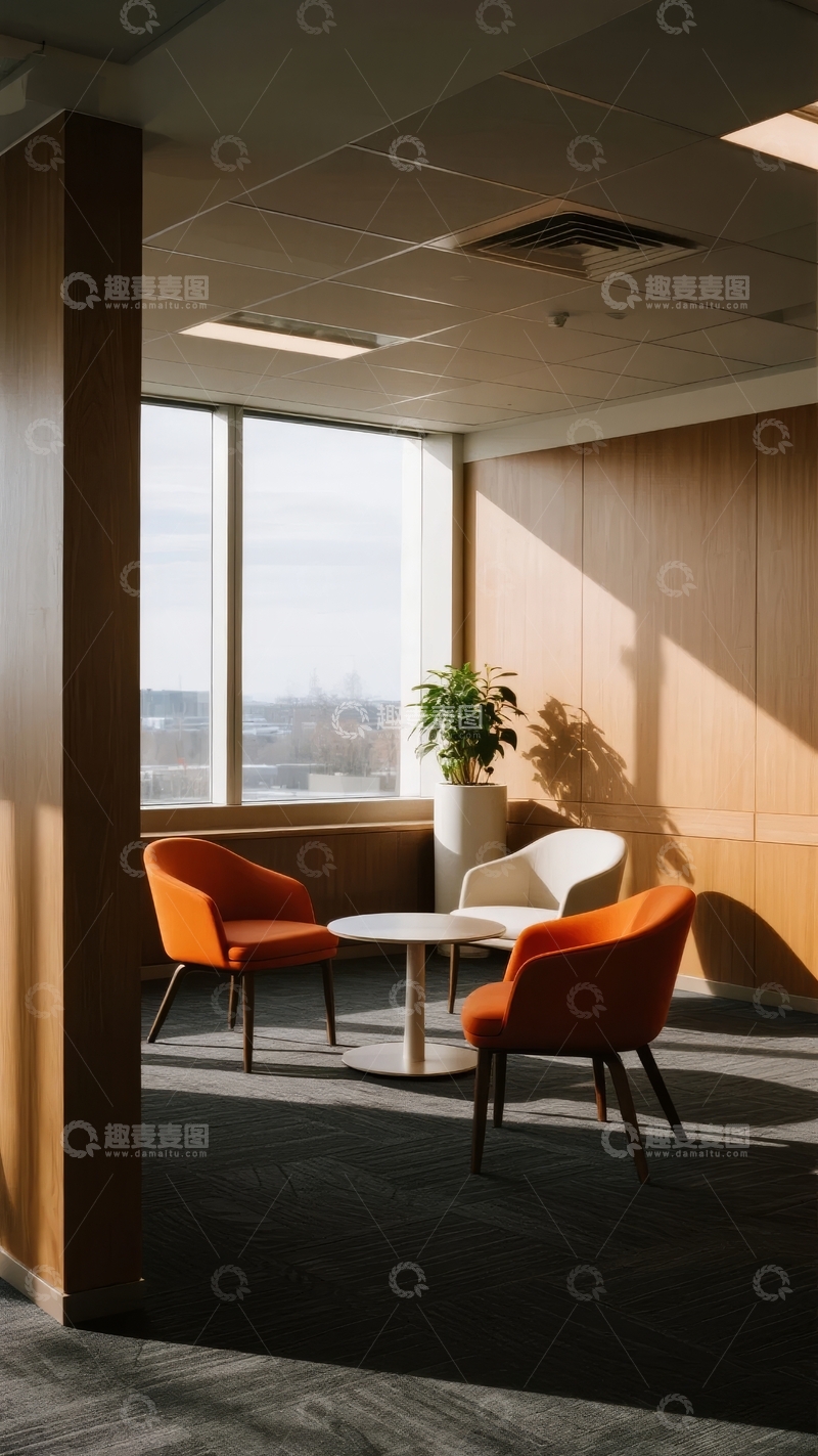 高清大图下载【趣麦麦图】现代办公室休息区阳光照射