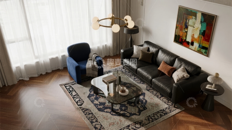 高清大图下载【趣麦麦图】现代客厅布置与装饰
