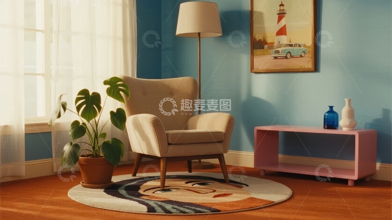 高清大图下载【趣麦麦图】温馨客厅角落布置