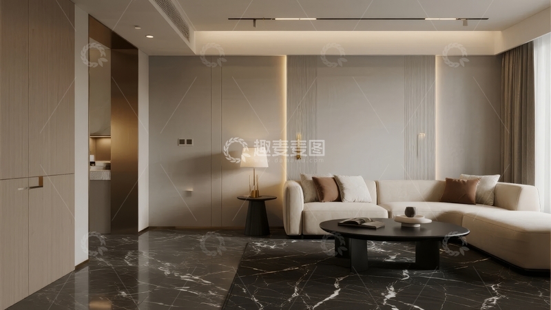 高清大图下载【趣麦麦图】现代简约风格客厅室内设计