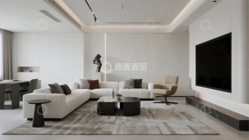 高清大图下载【趣麦麦图】现代简约风格客厅空间
