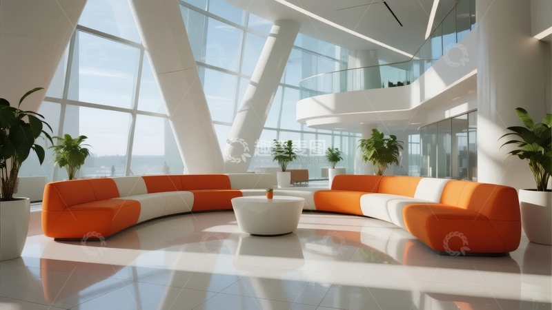 高清大图下载【趣麦麦图】现代明亮的室内休息区