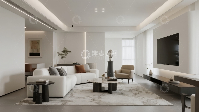 高清大图下载【趣麦麦图】现代简约风格客厅空间