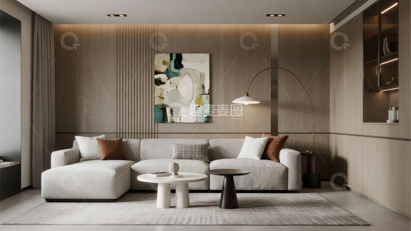 高清大图下载【趣麦麦图】现代简约客厅设计展示温馨舒适氛围