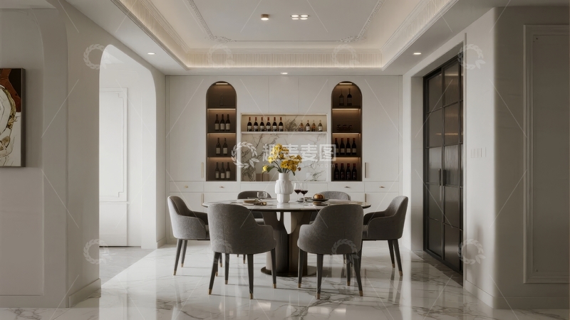 高清大图下载【趣麦麦图】现代简约风格餐厅内部设计