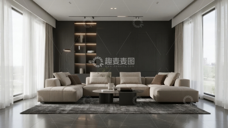 高清大图下载【趣麦麦图】现代简约风格客厅设计