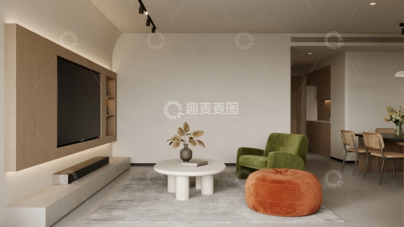 高清大图下载【趣麦麦图】现代简约客厅设计展示温馨家居氛围