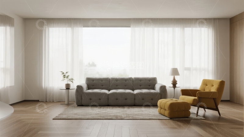 高清大图下载【趣麦麦图】现代简约风格客厅布置