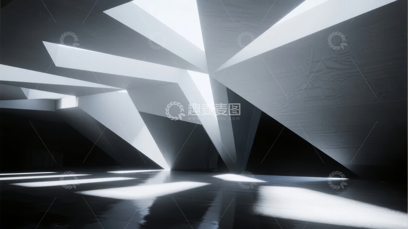 高清大图下载【趣麦麦图】几何光影交错的抽象空间