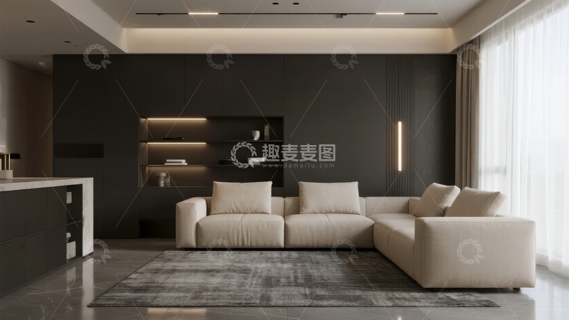 高清大图下载【趣麦麦图】现代简约风格客厅设计