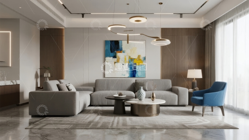 高清大图下载【趣麦麦图】现代客厅设计展示温馨舒适氛围