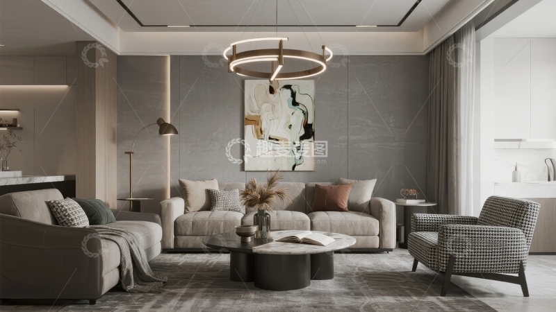 高清大图下载【趣麦麦图】现代简约风格客厅室内设计