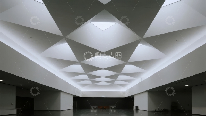 高清大图下载【趣麦麦图】现代建筑内部几何天花板设计