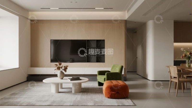 高清大图下载【趣麦麦图】现代简约客厅设计展示温馨家居氛围