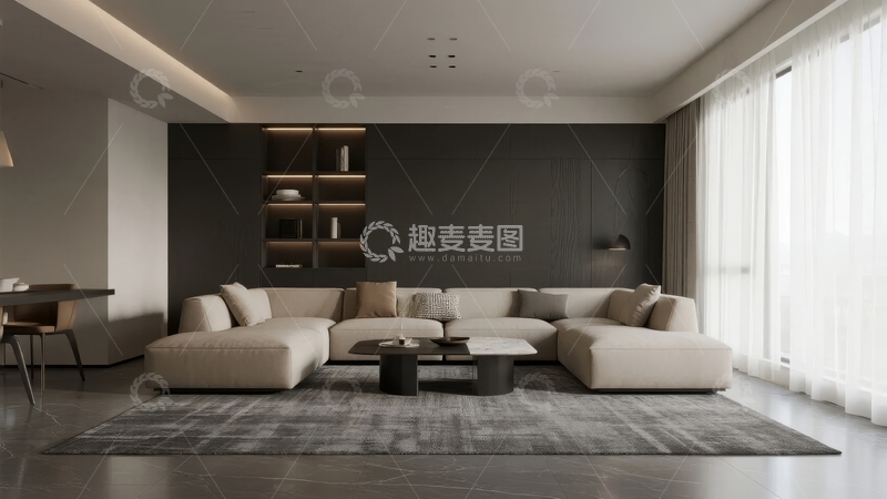 高清大图下载【趣麦麦图】现代简约风格客厅设计