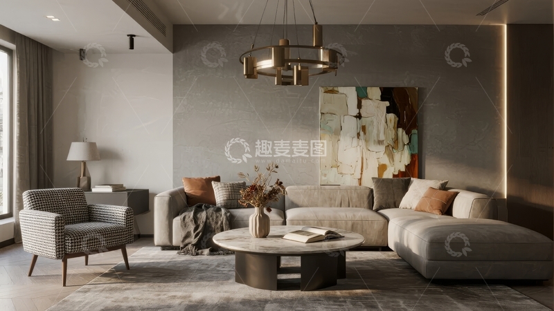 高清大图下载【趣麦麦图】现代客厅布置与艺术装饰