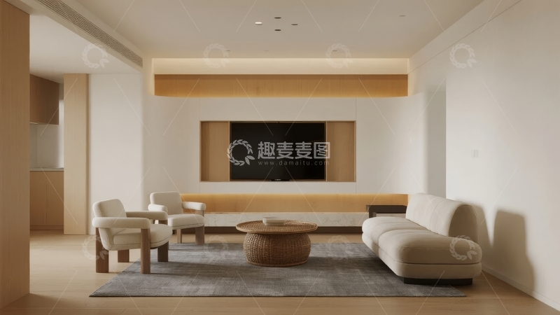 高清大图下载【趣麦麦图】现代简约客厅设计展示温馨家居氛围