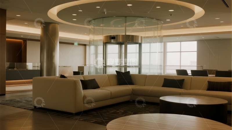 高清大图下载【趣麦麦图】现代客厅沙发与圆形茶几