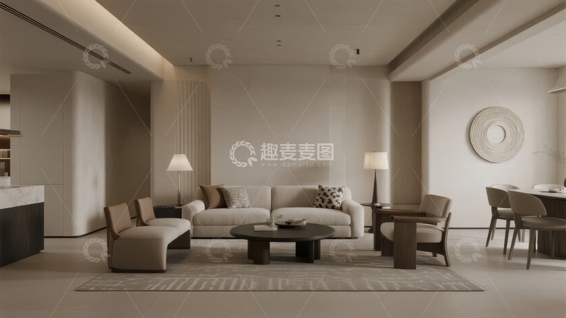 高清大图下载【趣麦麦图】现代简约风格客厅室内设计