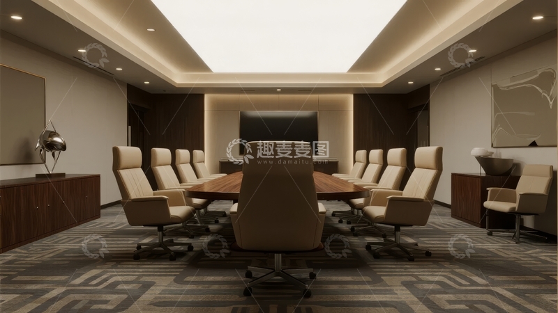 高清大图下载【趣麦麦图】现代化会议室内部布置