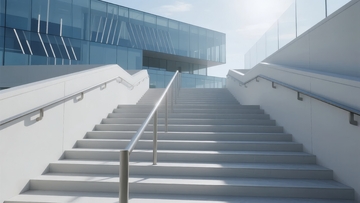 现代建筑中的白色楼梯