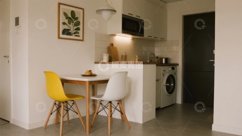 高清大图下载【趣麦麦图】现代简约厨房与用餐区