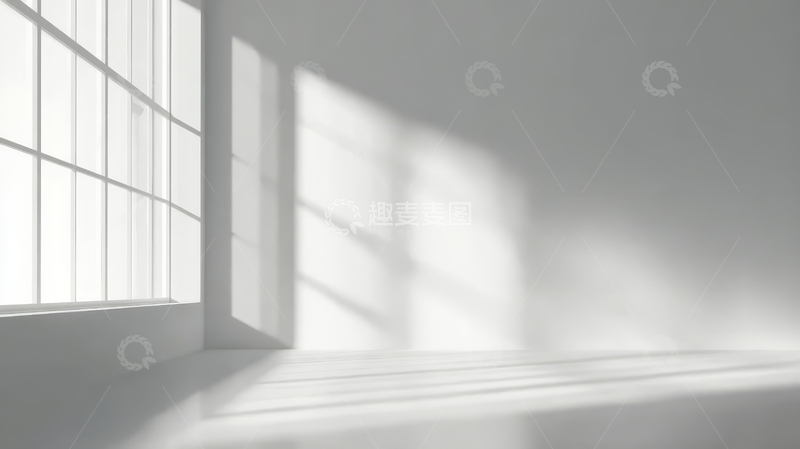 高清大图下载【趣麦麦图】明亮窗户旁的空旷室内空间