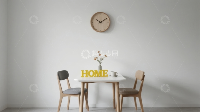 高清大图下载【趣麦麦图】简约风格室内餐桌与装饰