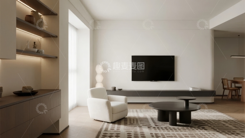 高清大图下载【趣麦麦图】现代简约风格客厅空间