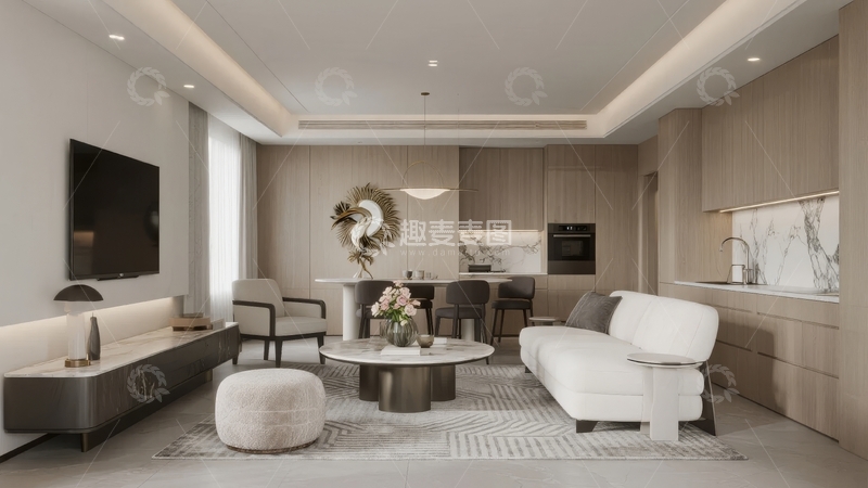 高清大图下载【趣麦麦图】现代简约客厅设计展示温馨舒适家居环境