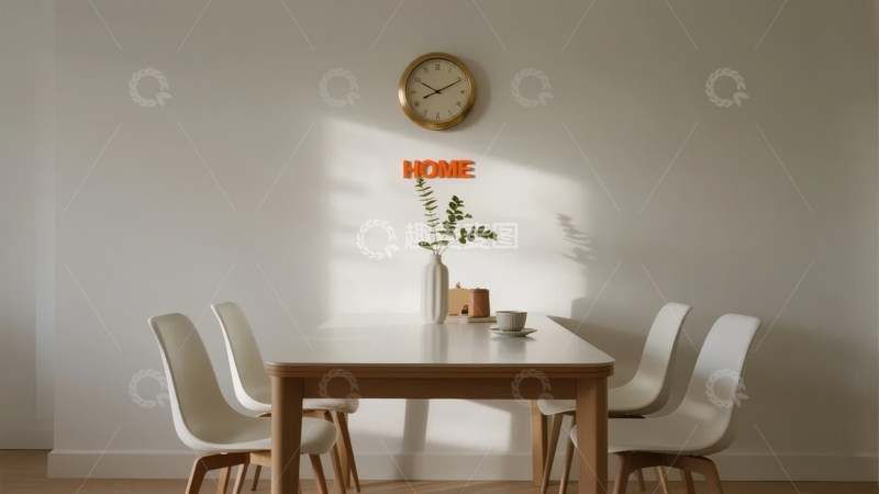 高清大图下载【趣麦麦图】简约风格的餐桌与墙面装饰