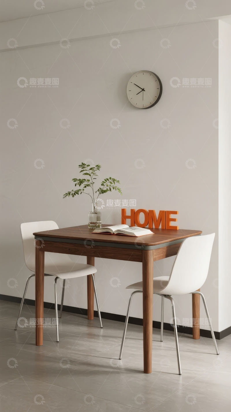 高清大图下载【趣麦麦图】简约餐桌布置搭配橙色HOME装饰