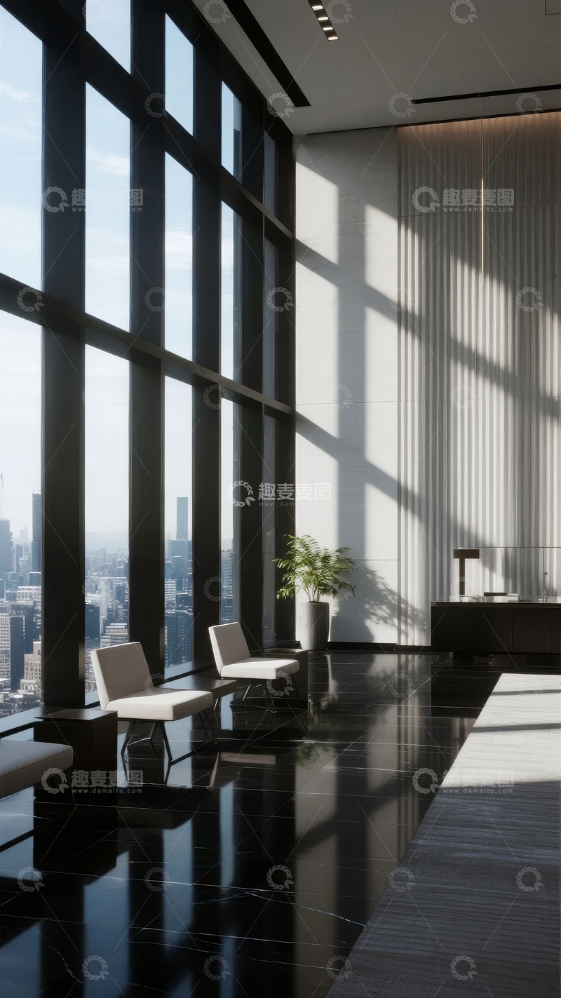高清大图下载【趣麦麦图】现代室内空间阳光洒落