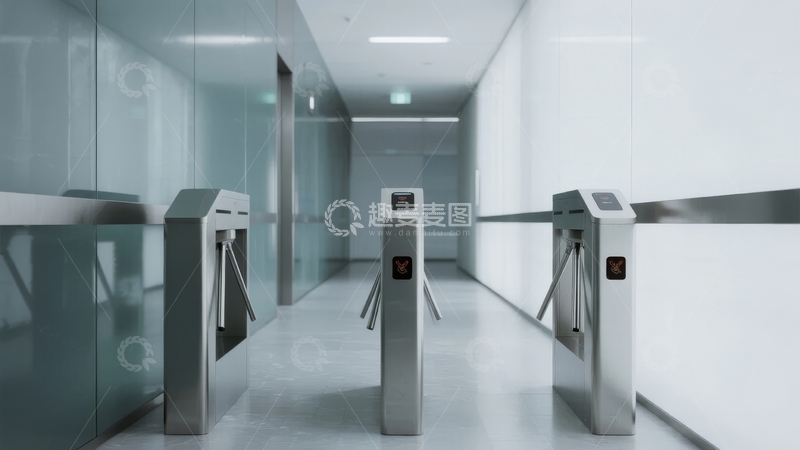 高清大图下载【趣麦麦图】现代化通道闸机走廊