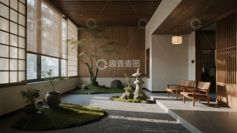 高清大图下载【趣麦麦图】日式庭院室内空间设计